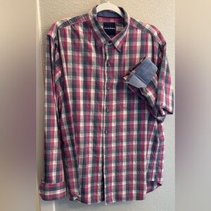 Tommy Bahama Pink and Blue Casual Button Down Shirt
